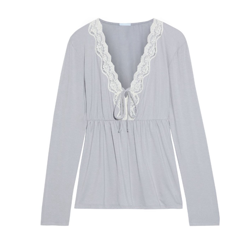 EBERJEY Lady Godiva Lace Trimmed Pajama Top - Women’s Size Medium - New - Picture 2 of 9